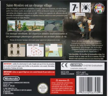 Professor Layton and the Curious Village (Europe) (En,Fr,De,Es,It) box cover back